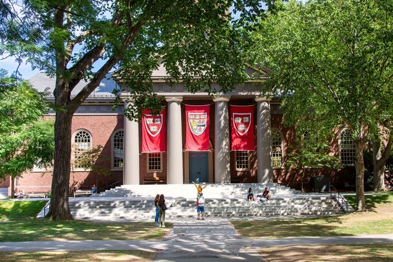 Zicht op Harvard Yard van de Harvard University