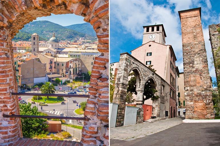 Zicht op Savona, Ligurië