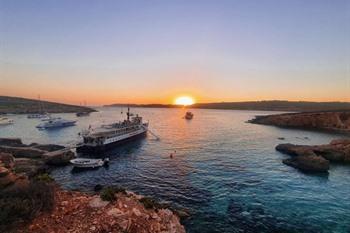 Zonsondergang op Comino, Malta