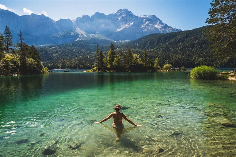 Zwemmen in de Eibsee