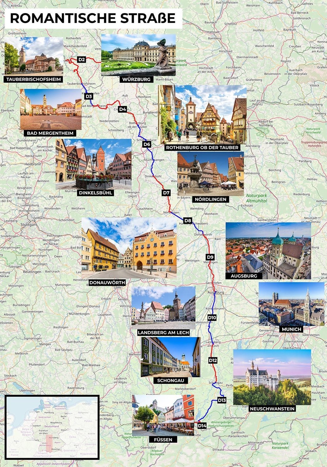 Pinterest Romantische Strasse: 21 x bezienswaardigheden, route + verblijftips