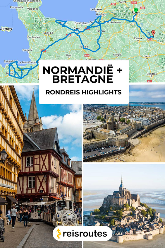 Pinterest Rondreis Normandië + Bretagne met eigen auto route, zie dé highlights