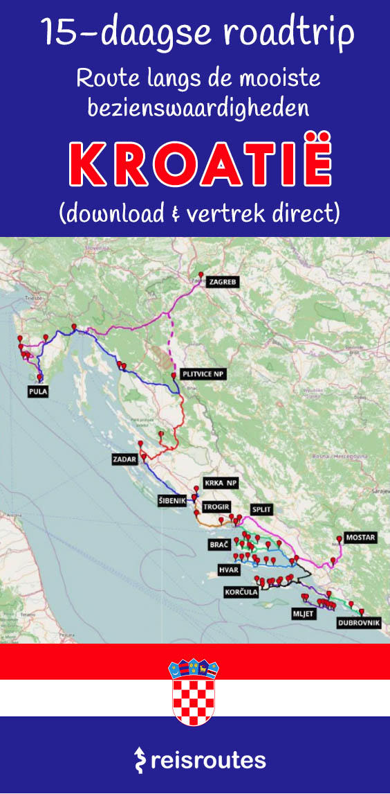 Pinterest Roadtrip Kroatië, autoroute langs alle bezienswaardigheden + kaart